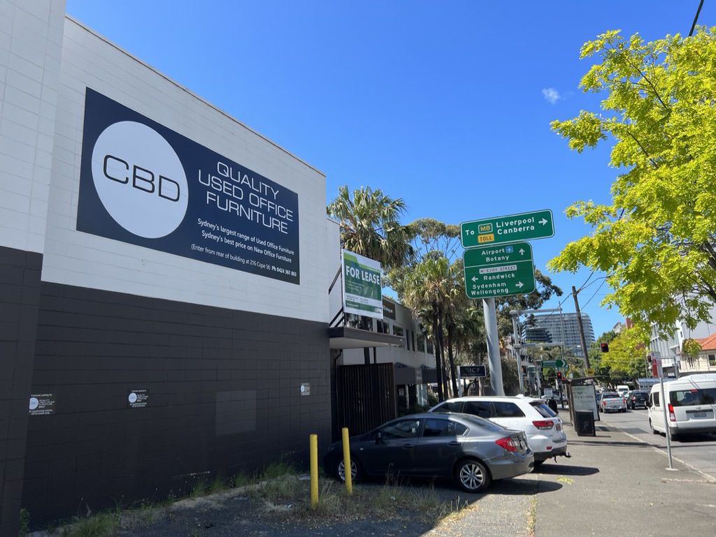 Outside view of CBD Office Furniture warehouse.