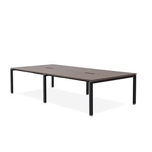 Runway 4 Seat Black Frame Workstation with no screen