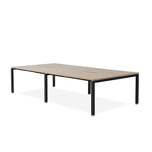 Runway 4 Seat Black Frame Workstation with no screen