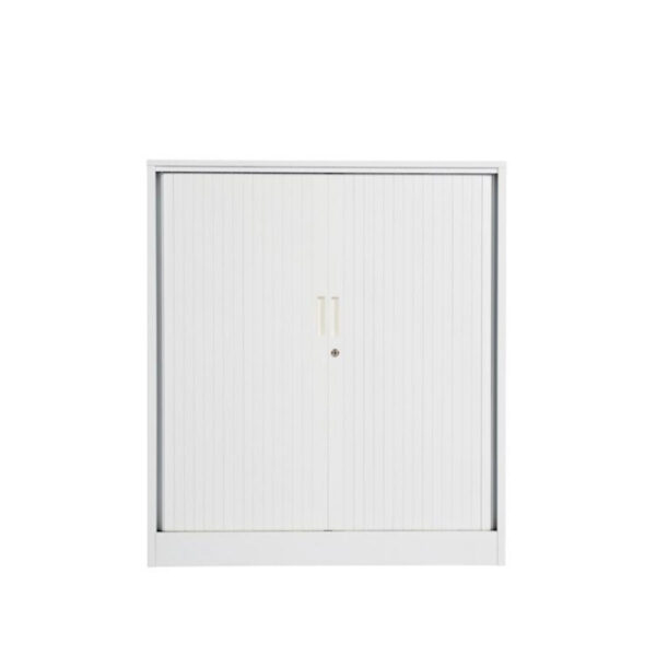 White Tambour Storage Cabinet