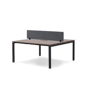Runway 2 Seat Black Frame Workstation with screen