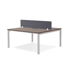 Runway 2 Seat White Frame Workstation with screen
