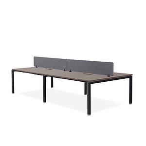 Runway 4 Seat Black Frame Workstation with screen