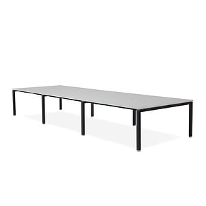 Runway 6 Seat Black Frame Workstation with no screen