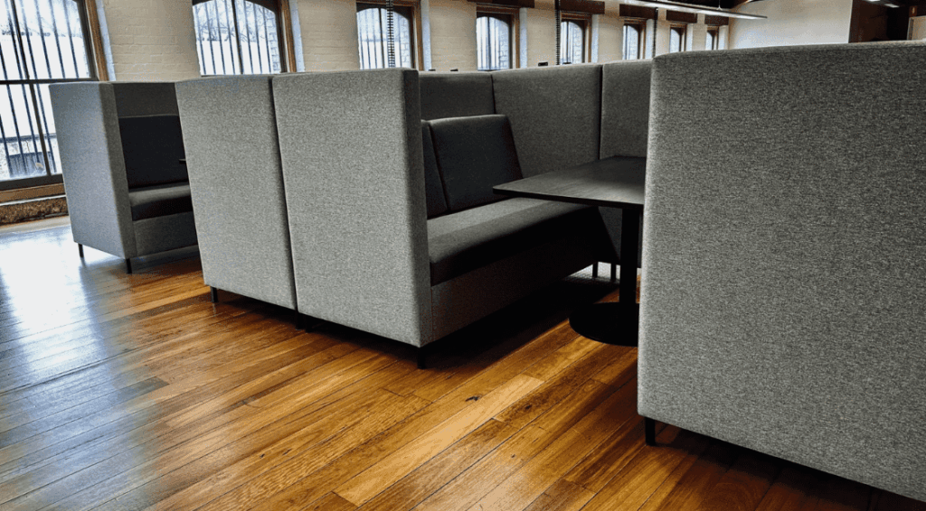 Office privacy cubicles for private meetings.